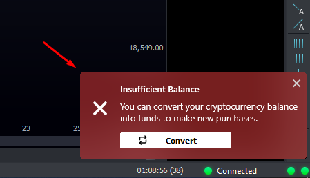 crypto.com insufficient balance